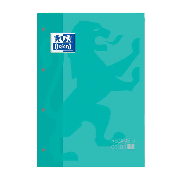 Oxford School Classic Cuaderno de Recambio - Tamaño A4 - Tapa Blanda - Encolado - Cuadricula 5x5 - 80 Hojas - Color Ice Mint - Cantidad: 5 - Prinkweb