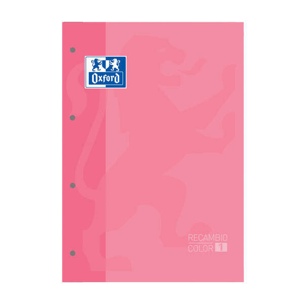 Oxford School Classic Cuaderno de Recambio - Tamaño A4 - Tapa Blanda - Encolado - Cuadricula 5x5 - 80 Hojas - Color Rosa Chicle - Cantidad: 5 - Prinkweb