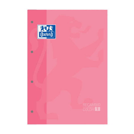 Oxford School Classic Cuaderno de Recambio - Tamaño A4 - Tapa Blanda - Encolado - Cuadricula 5x5 - 80 Hojas - Color Rosa Chicle - Cantidad: 5 - Prinkweb