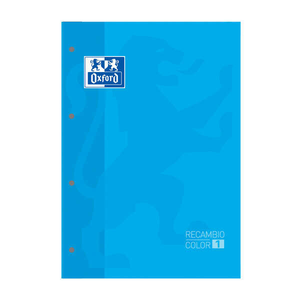 Oxford School Classic Cuaderno de Recambio - Tamaño A4 - Tapa Blanda - Encolado - Cuadricula 5x5 - 80 Hojas - Color Turquesa - Cantidad: 5 - Prinkweb