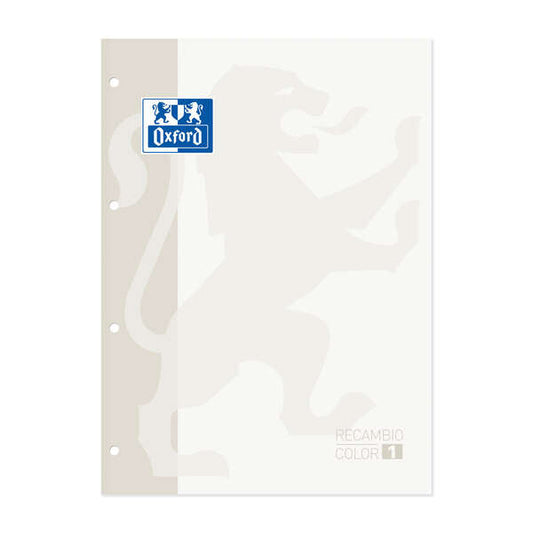 Oxford School Classic Cuaderno de Recambio A4 - Tapa Blanda - Encolado - 80 Hojas - Color Blanco - Cantidad: 5 - Prinkweb
