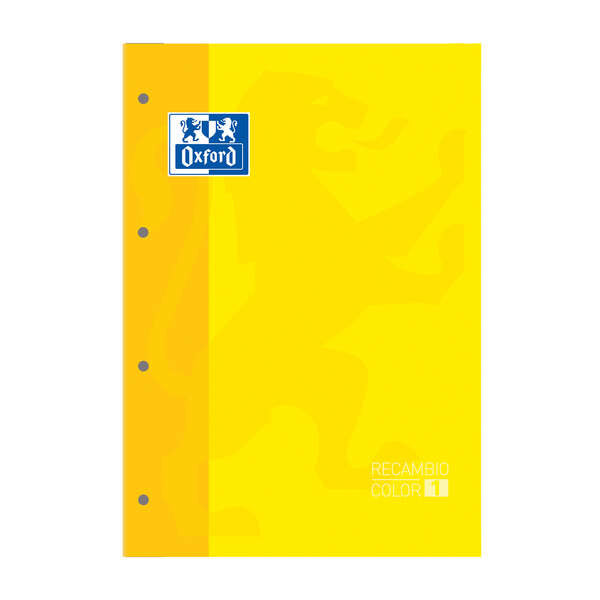 Oxford School Classic Cuaderno de Recambio A4 - Tapa Blanda - Encolado - 80 Hojas - Cuadricula 5x5 - Color Amarillo - Cantidad: 5 - Prinkweb