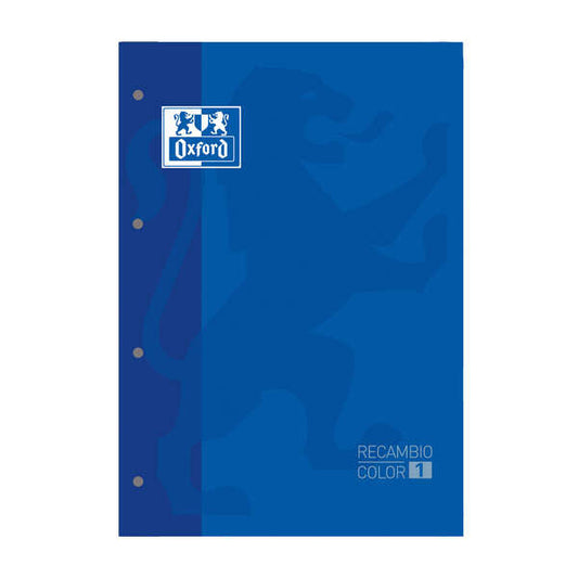 Oxford School Classic Cuaderno de Recambio A4 - Tapa Blanda - Encolado - 80 Hojas - Cuadricula 5x5 - Color Azul Marino - Cantidad: 5 - Prinkweb