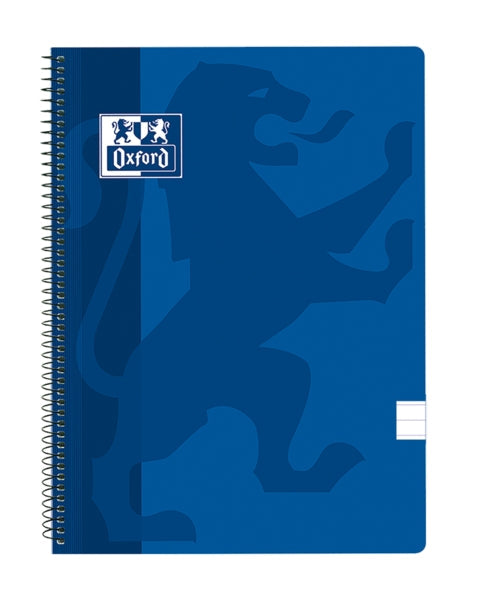 Oxford School Classic Cuaderno Espiral Tapa de Plastico Folio - 80 Hojas - Tapa Azul Marino - 1 Linea con Margen - Cantidad: 5 - Prinkweb