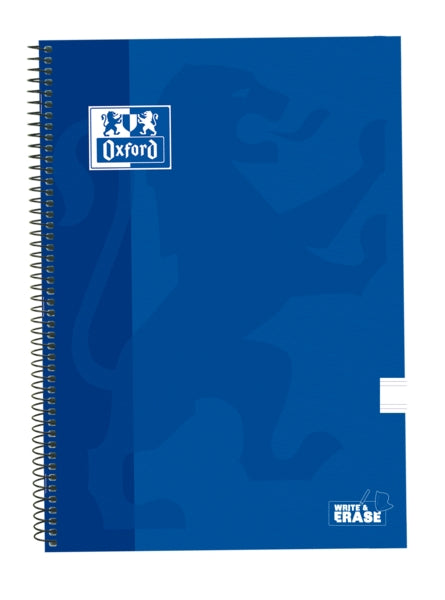 Oxford School Classic Cuaderno Espiral Tapa Extradura Write&Erase - Pauta 2.5mm con Margen - 80 Hojas - Color Azul Marino - Cantidad: 5 - Prinkweb