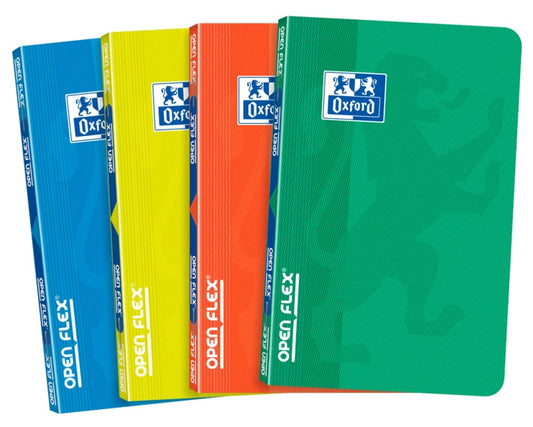 Oxford School Classic Openflex 9x14 Libreta Grapada - Tapa de Plastico Resistente - 48 Hojas de Papel Cuadriculado 5x5 - Colores Surtidos - Ideal para Estudiantes - Cantidad: 10 - Prinkweb