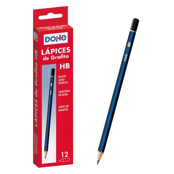 Crayon graphite hexagonal Dohe - Mine de 2,0 mm - Bois rouge de haute qualité - Dureté HB