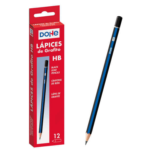 Crayon graphite hexagonal Dohe - Mine de 2,0 mm - Bois rouge de haute qualité - Dureté HB