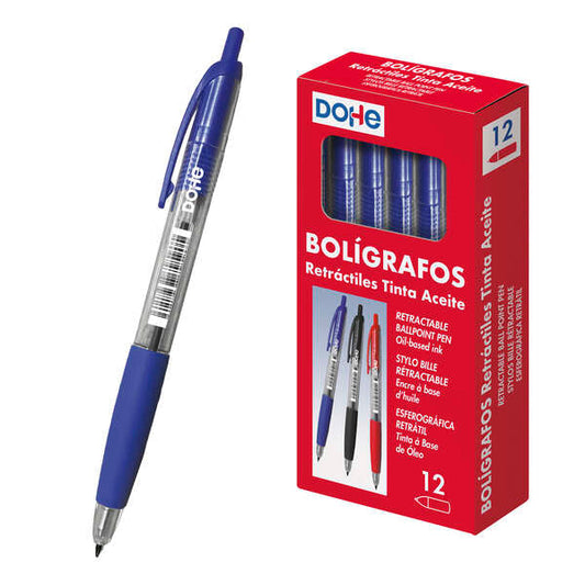 Stylo à bille rétractable Dohe à encre à base d'huile - Pointe bille 1 mm - Largeur de trait 0,4 mm - Corps