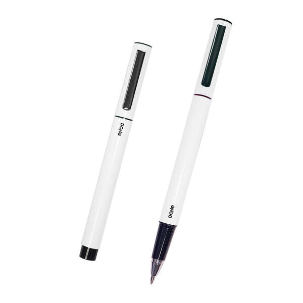 Stylo Dohe Elegant Lightweight Metal - Corps ovale blanc - Ergonomique et glisse parfaite