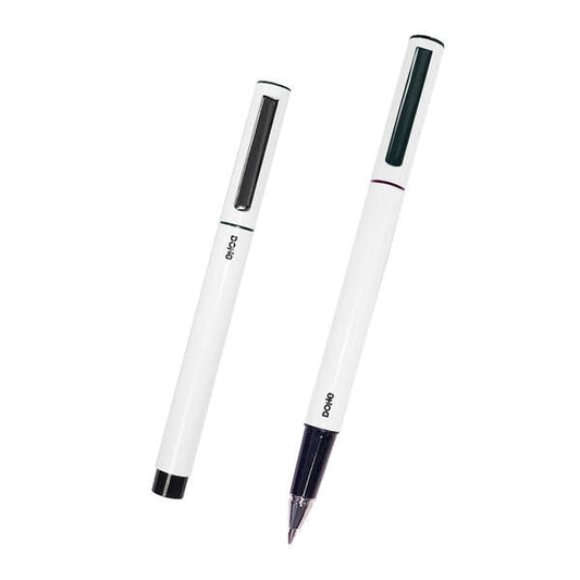 Stylo Dohe Elegant Lightweight Metal - Corps ovale blanc - Ergonomique et glisse parfaite
