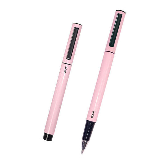 Stylo Dohe Elegant Lightweight Metal - Corps ovale rose - Ergonomique et glisse en douceur