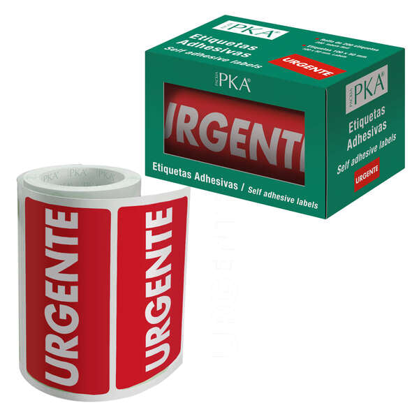 Dohe Rollo de 200 Etiquetas Adhesivas Urgente - 100x50mm - Ideal para Expedicion de Paquetes - Prinkweb