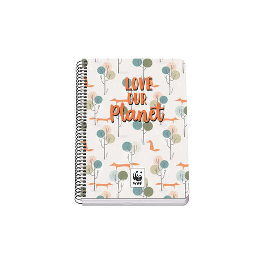 Dohe Cuaderno A5 - Cubierta en Cartulina Contracolada - Impresion a Todo Color - Plastificado Brillo - Guardas Impresas - Encuadernado en Espiral Metalico Negro - 80 Hojas de Papel Offset de 90gr - Prinkweb