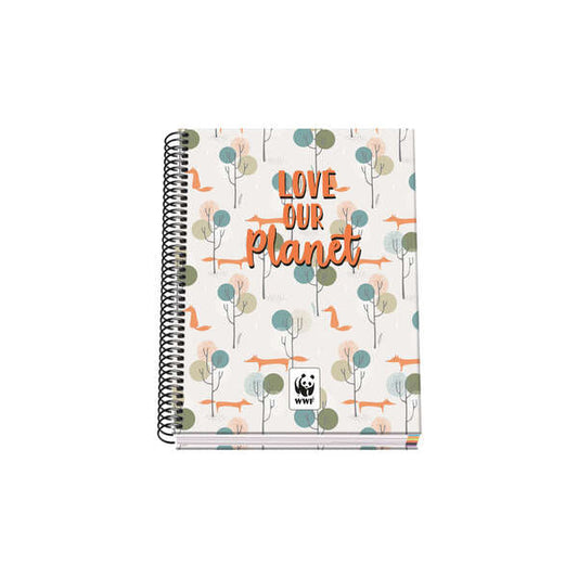 Dohe Cuaderno Espiral Tapa Dura A5 - 162x210mm - Cubierta Carton Forrado - Interior 100 Hojas Offset 90g - Cuadricula 5mm - Prinkweb