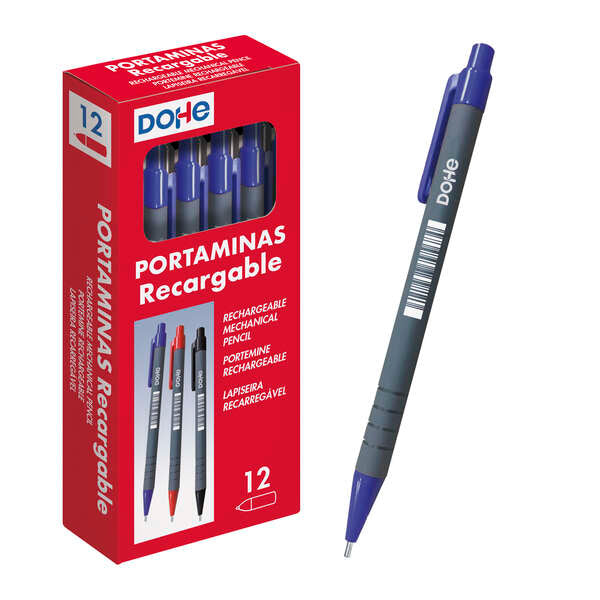 Lapiseira mecânica recarregável Dohe com corpo em plástico - para grafites de 0,5 mm - ponta macia
