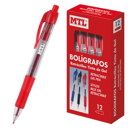 Stylos à encre gel permanente rétractables Dohe - Pointe bille 0,7 mm - Résistants à l'eau