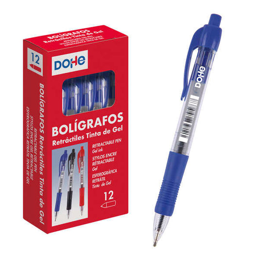 Stylos à encre gel permanente rétractables Dohe - Pointe bille 0,7 mm - Largeur de trait 0,4 mm - Durables