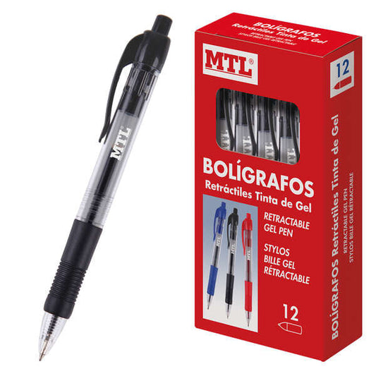 Stylos à encre gel permanente rétractables Dohe - Pointe de 0,7 mm - Largeur de trait de 0,4 mm - Durables