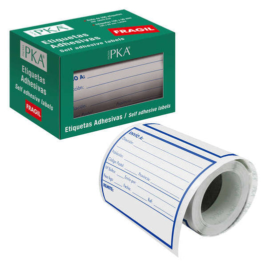 Dohe Rollo de 200 Etiquetas Adhesivas Pre-Impresas - 109x82mm - Ideal para Expedicion de Paquetes - Prinkweb