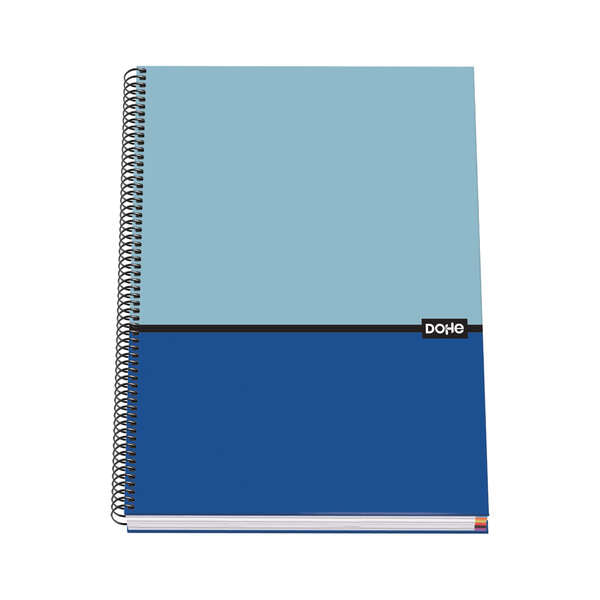 Dohe Cuaderno Espiral Tapa Dura A4 - 228x300mm - Cubierta Carton Forrado - Espiral Metalico Negro - 100 Hojas Offset 90g Microperforadas - Cuadricula 5mm - Prinkweb