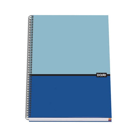 Dohe Cuaderno Espiral Tapa Dura A4 - 228x300mm - Cubierta Carton Forrado - Espiral Metalico Negro - 100 Hojas Offset 90g Microperforadas - Cuadricula 5mm - Prinkweb
