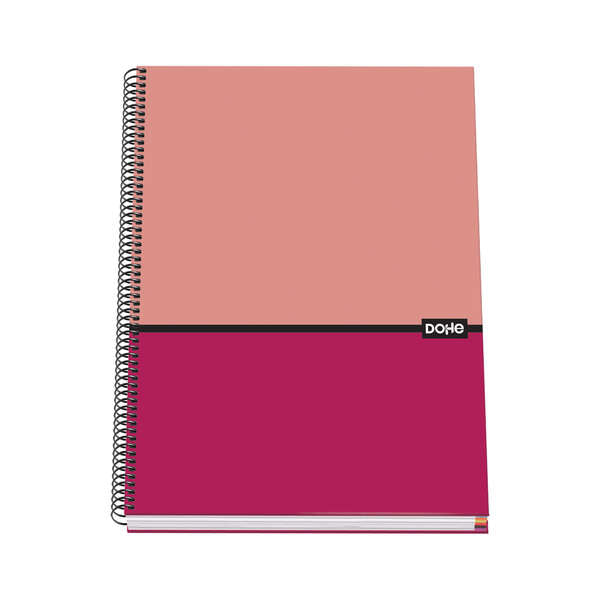 Dohe Cuaderno Espiral Tapa Dura A4 - 228x300mm - Cubierta Carton Forrado - Interior 100 Hojas Offset 90g - Cuadricula 5mm - Prinkweb