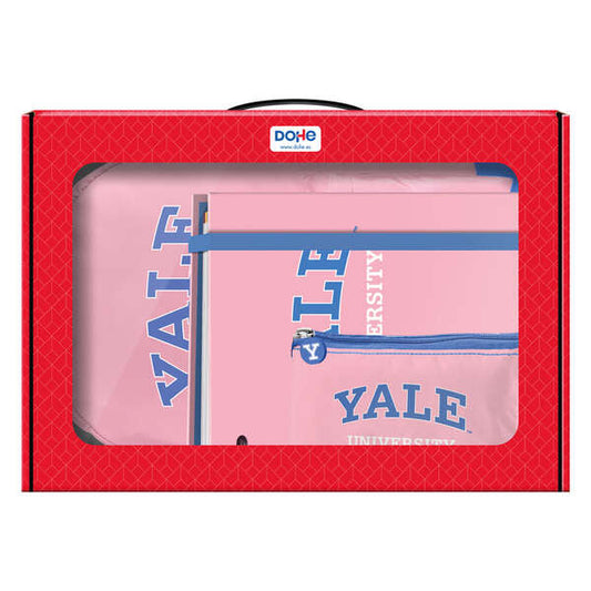Coffret cadeau Dohe Yale Pack : sac à dos, classeur et trousse (365 x 515 x 105 mm) - Recharges A4 - Grand sac à dos à 3 compartiments - Trousse triple 