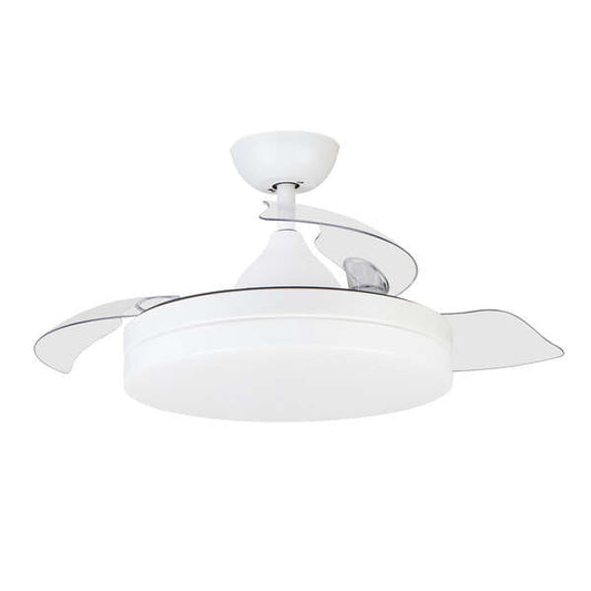 Ventilateur de plafond Orbegozo CP 122105 Elegance - Moteur CC puissant - Pales rétractables - Éclairage LED à intensité variable - Télécommande - Fonction réversible - Économe en énergie 