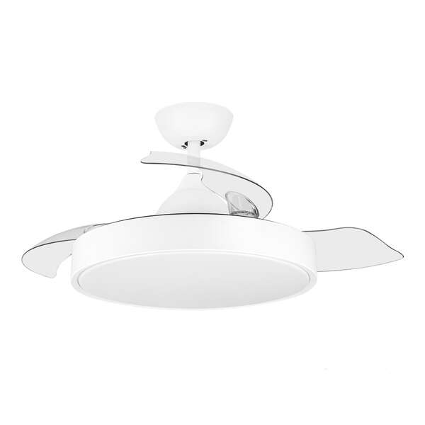Ventilateur de plafond Orbegozo CP 120092 Elegance - Moteur CC puissant - Pales rétractables - Éclairage LED - Télécommande - Système réversible - Minuterie programmable 