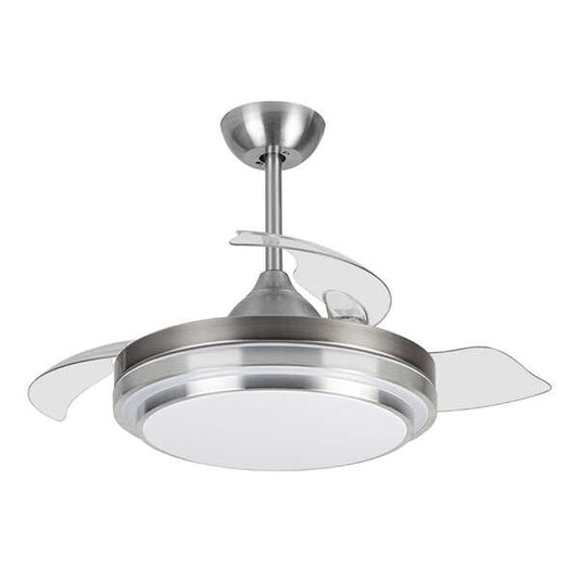 Ventilateur de plafond Orbegozo CP 110105 Elegance - Moteur CC puissant - Pales rétractables - Éclairage LED à intensité variable - Télécommande - Système réversible - Économe en énergie 