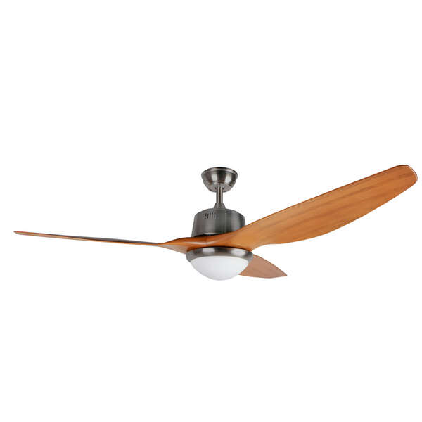 Ventilador de teto Orbegozo CP 96160 potente e eficiente - 85W de potência - 3 pás em ABS com aspeto de madeira - Luz LED de 18W - Comando à distância - Ideal para ambientes amplos 