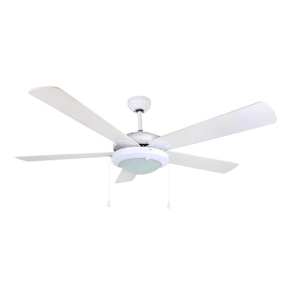 Ventilateur de plafond écologique Orbegozo CP 82132 - 5 pales réversibles - Plafonnier avec 2 ampoules - Système de ventilation réversible