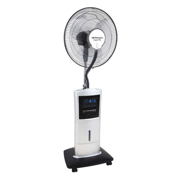 Ventilateur humidificateur Orbegozo SFH 1000 Cool and Pure - Puissant ventilateur humidificateur de 100 W - Débit d'air élevé - Réservoir de 1,5 litre - Minuterie de 7,5 heures - Base à roulettes 