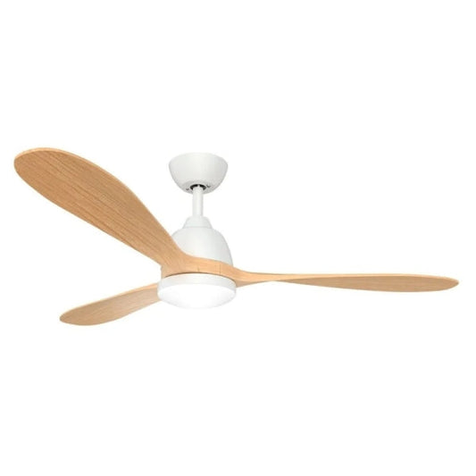 Ventilateur de plafond intelligent SPC Conforto DC Nature avec éclairage - 3 pales en bois - Moteur CC 35,5 W - 6 vitesses, 4 modes de fonctionnement - Éclairage LED avec 3 températures de couleur 