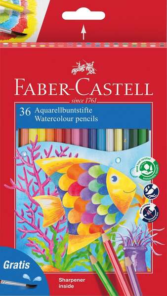 Faber-Castell Classic Colour Acuarelable Lapices de Colores Hexagonales Acuarelables + Pi