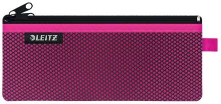 Sac Leitz WOW moyen tout usage à 2 compartiments - Dimensions : 85 x 6 x 210 mm - Lavable et résistant - Fermeture éclair - Fuchsia 
