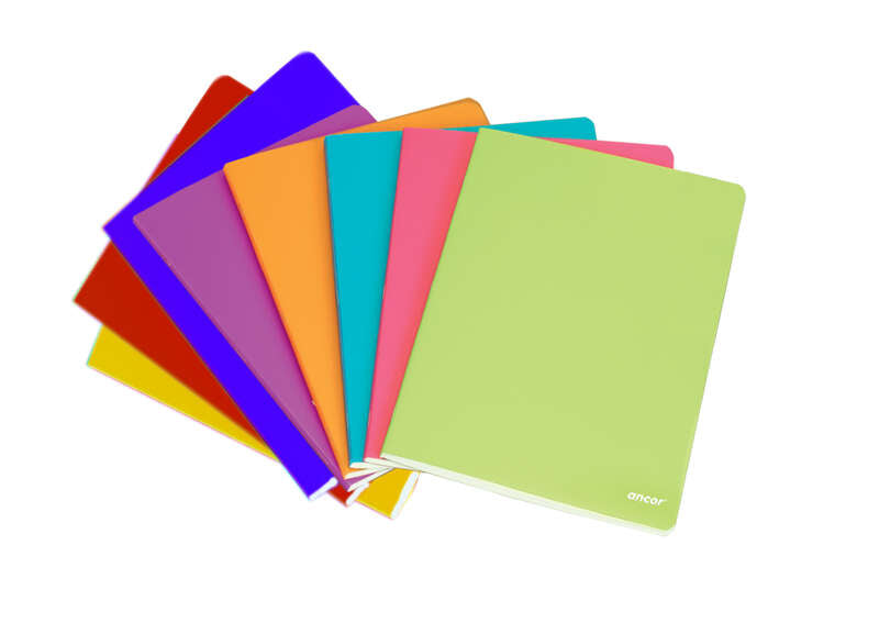 Ancor Classic Stripes Libreta Tamaño A4 Cuadriculado 5x5mm - 48 Hojas 90gr - Tapa Polipropileno - Colores Surtidos - Prinkweb