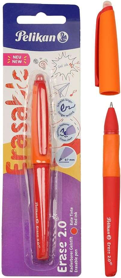 Stylo bille Pelikan Roller Erase 2.0, trait de 0,7 mm - Prise en main ergonomique - Encre longue durée