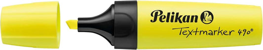 Surligneur Pelikan Textmarker 490 - À base d'eau - 3 épaisseurs de trait - Jaune fluorescent