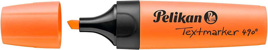 Surligneur Pelikan Textmarker 490 - À base d'eau - 3 épaisseurs de trait - Orange fluorescent