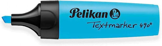 Surligneur Pelikan Textmarker 490 - À base d'eau - 3 épaisseurs de trait - Bleu fluorescent