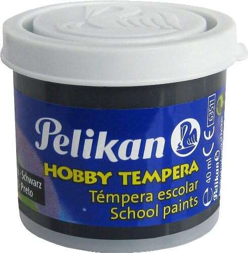 Peinture tempera Pelikan School, flacon de 40 ml - Facile à laver - Idéale pour les projets scolaires - Noire 