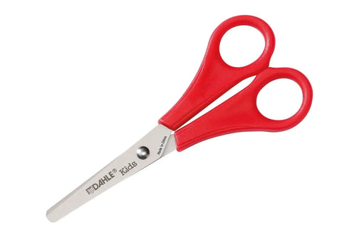 Dahle 54626 Kids Forbici per Bambini 13cm - Punte Arrotondate - Acciaio Inox - Colore Rosso
