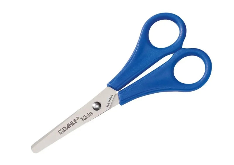 Tesoura para criança Dahle 54626, 13 cm, pontas arredondadas, aço inoxidável, azul. 