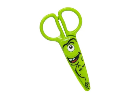 Dahle 54678 Kids Forbici per Bambini 12cm per i più Piccoli - Lame in Plastica - Punte Arrotondate - Modello Dino - Colore Verde