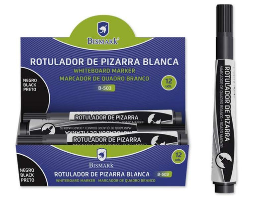 Marqueur pour tableau blanc Bismark 3 mm - Pointe fine - Encre à séchage rapide - Effaçable facilement - Couleur N