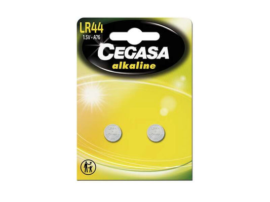Piles Cegasa LR44 (lot de 2) 1,5 V - Idéales pour les télécommandes, les jouets et les thermomètres numériques