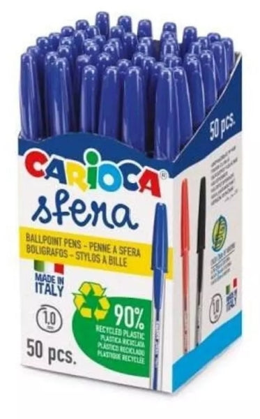 Carioca Sfera Pens - Ø 1mm Point - Cap and Back the Color of the Ink - Super De Writing