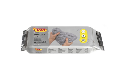Jovi Air Dry Modeling Clay 250gr - Air Hardening - Cool Touch - Easy to Mold - Multi-Surface - Dries in 24H - Fine Finish - Gray Color